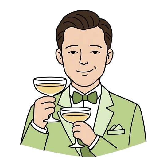 Jay Gatsby, drawn as a line-art portrait