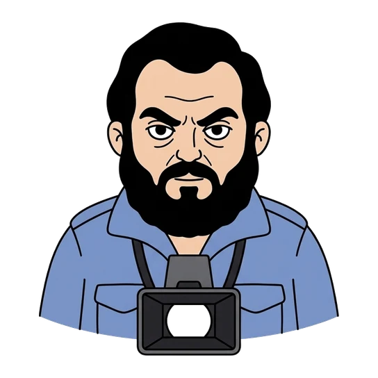 Stanley Kubrick, drawn as a line-art portrait