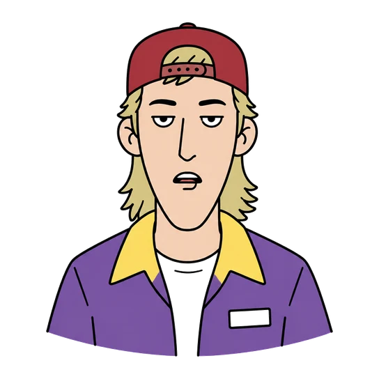 Randal Graves, drawn as a line-art portrait