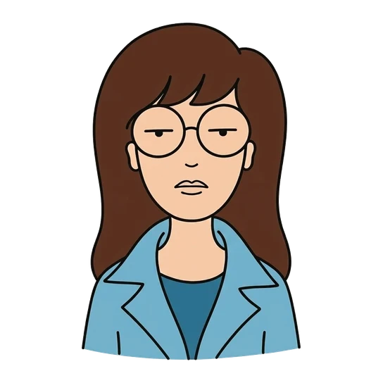 Daria Morgendorffer, drawn as a line-art portrait