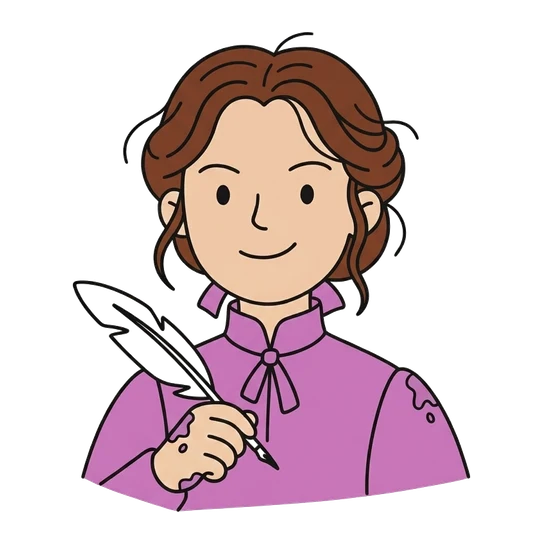 Jo March, drawn as a line-art portrait