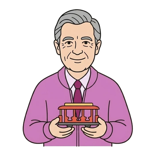 Fred Rogers, drawn as a line-art portrait